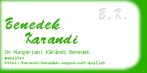benedek karandi business card